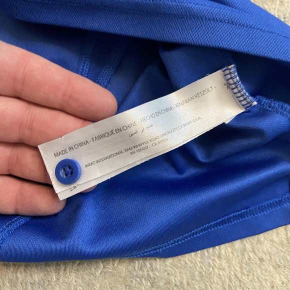 Ariat Polo Shirt Mens 2XL Blue AriatTEK Heat Series Performance Golf Stretch - Picture 6 of 11